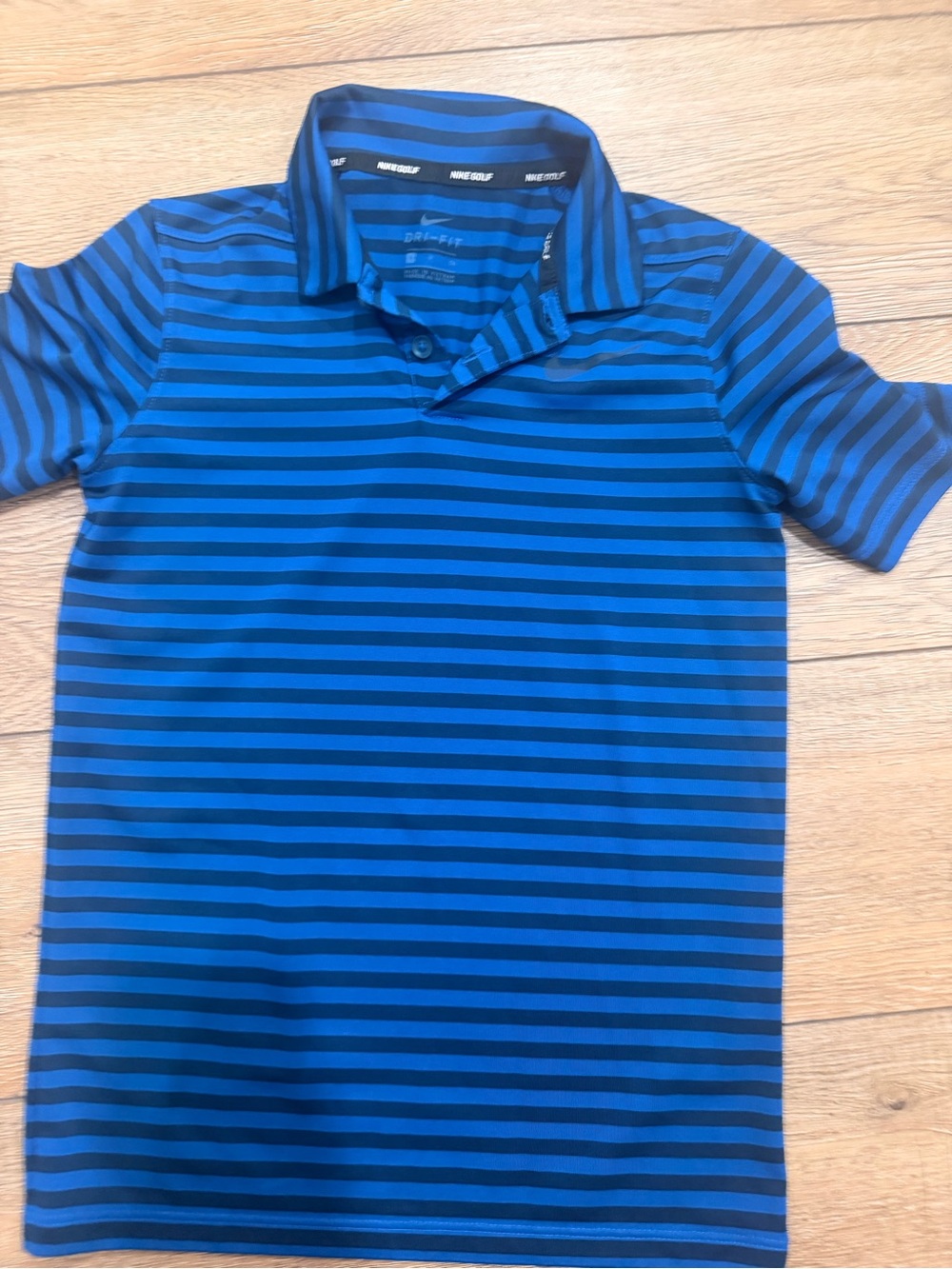 Nike Blue and Black Striped Golf Polo 0331